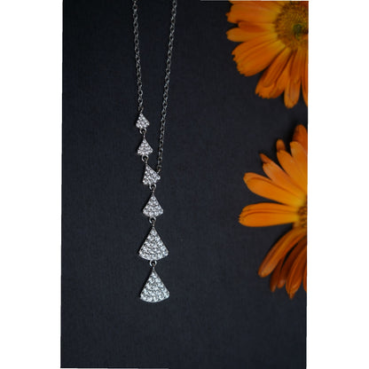 Silver Triangular drop necklace