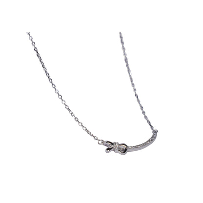 Classic Silver Bow Necklace