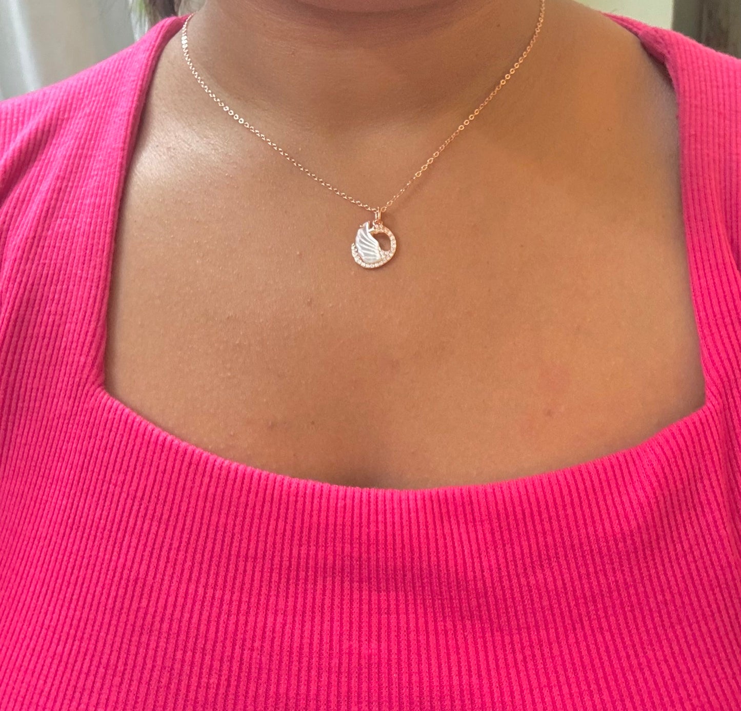 Dancing Swan SIlver Chain Set