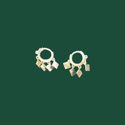 Diamond Charms Dangling 925 silver earring