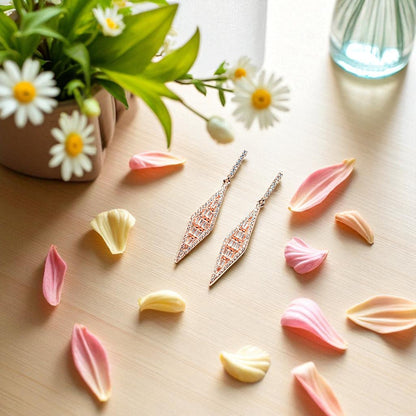 Diamond Rose Gold Drop Earring
