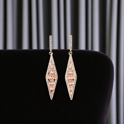 Diamond Rose Gold Drop Earring