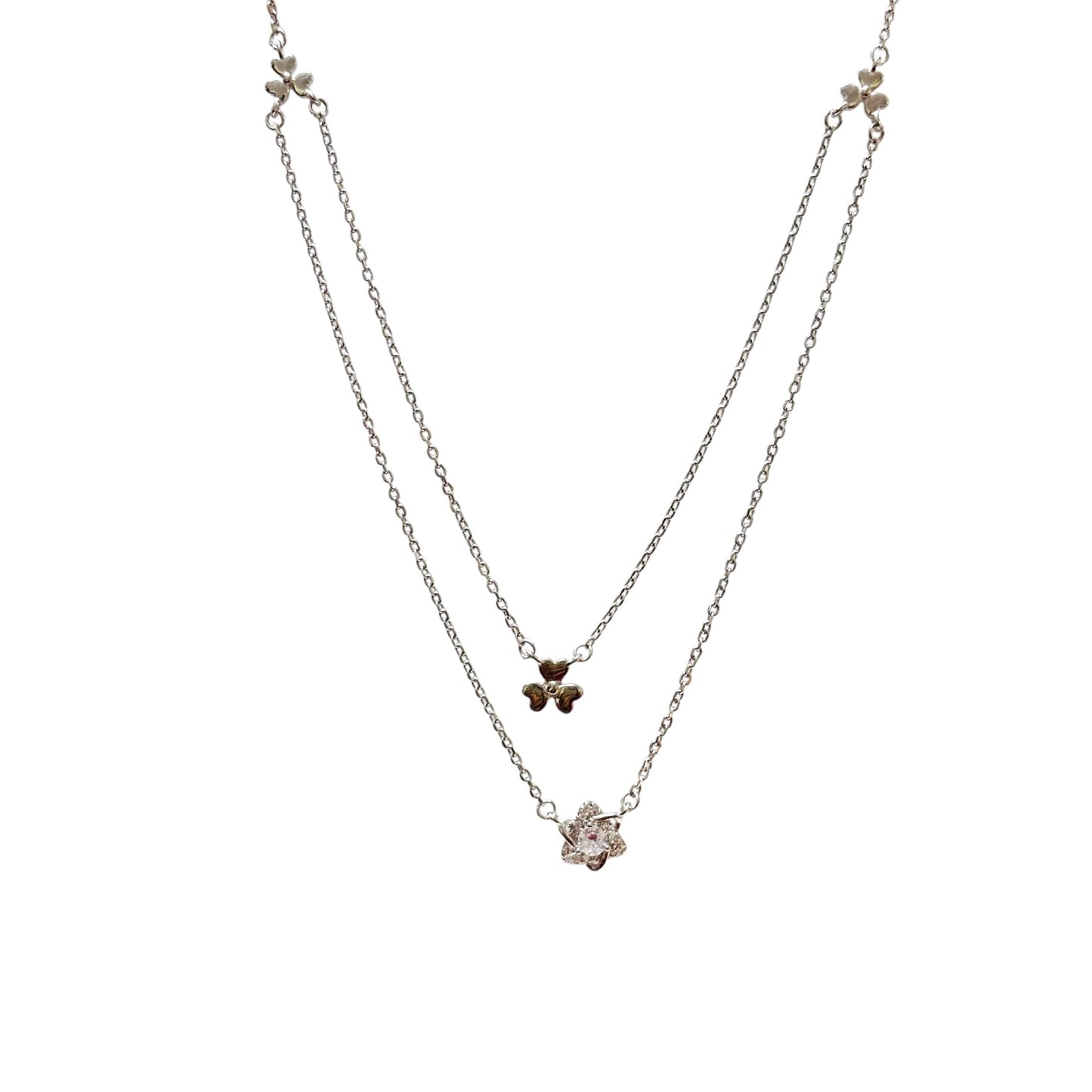 Double chain flower Necklace