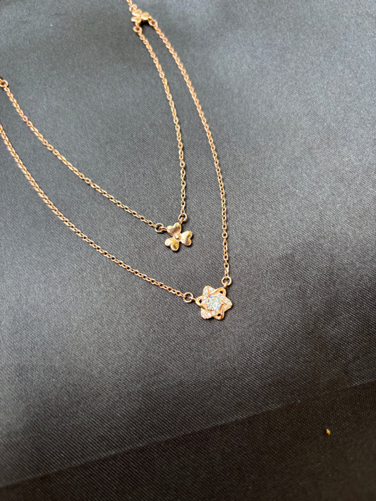 Double layer flower Necklace