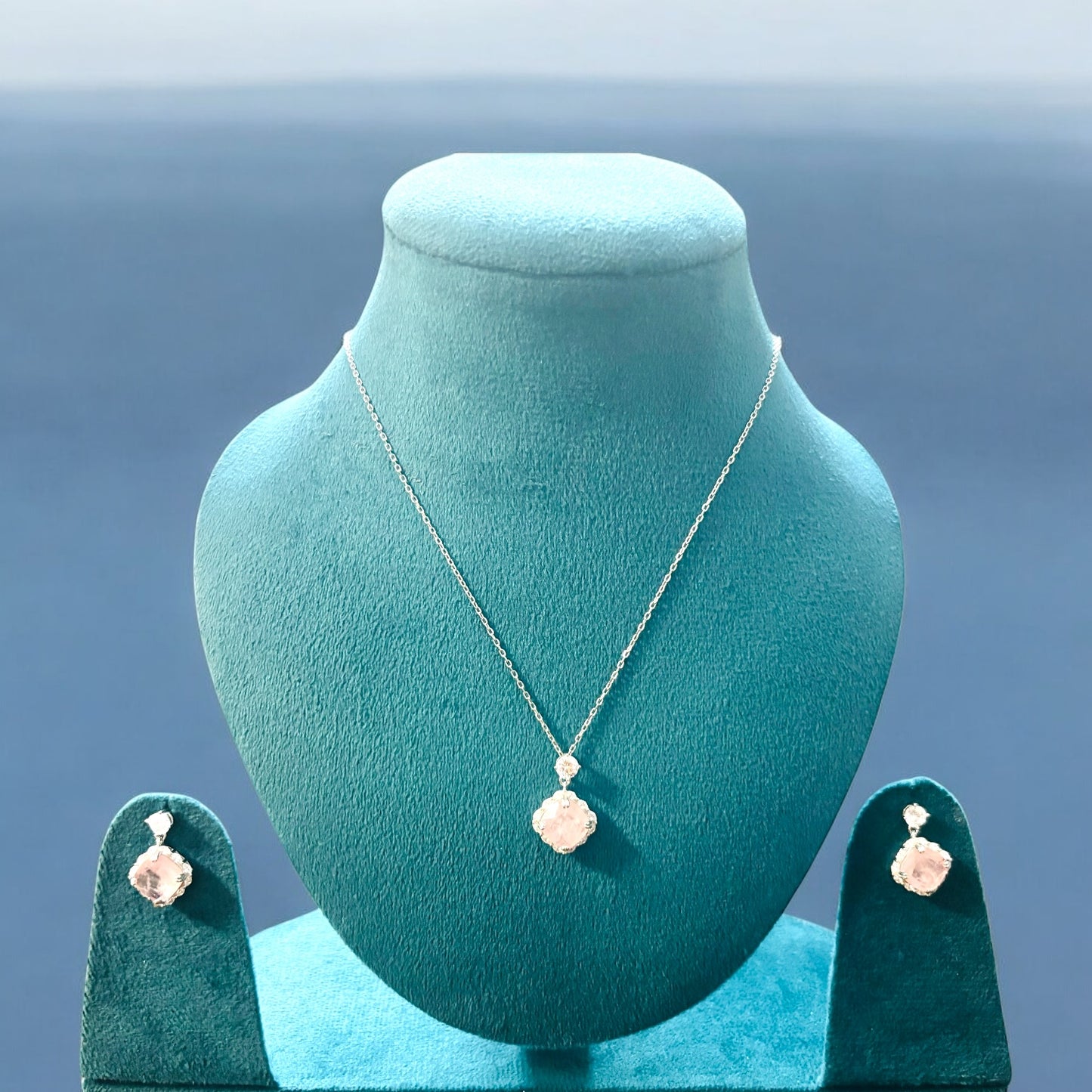 Dusky Rose 925 Silver Pendant set