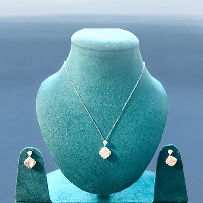 Dusky Rose 925 Silver Pendant set