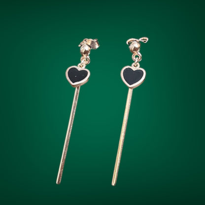 Stick drop with chain Earring