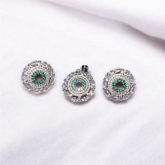 Elegant Emerald Silver pendant set
