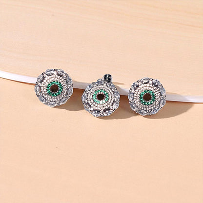 Elegant Emerald Silver pendant set