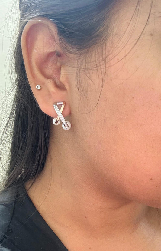 Elegant Pearl Rose gold Earrings