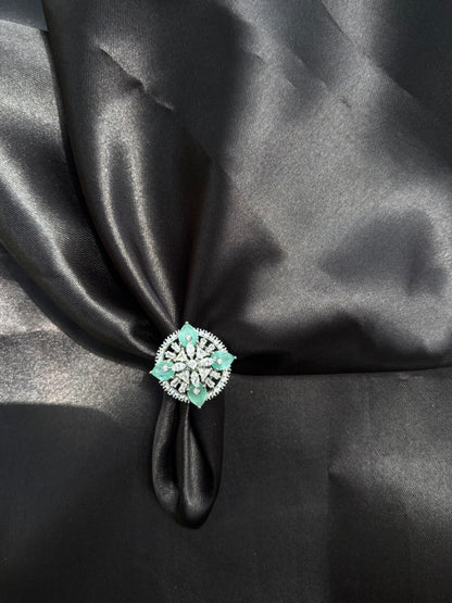 Elegant Sapphire Stone Cocktail Adjustable Ring