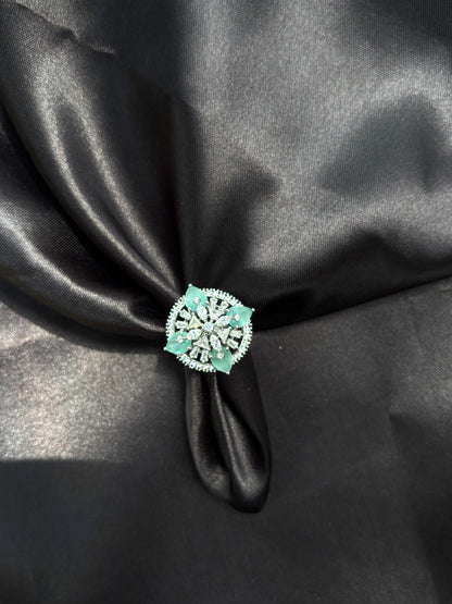 Elegant Sapphire Stone Cocktail Adjustable Ring