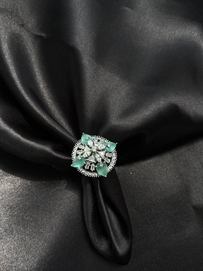 Elegant Sapphire Stone Cocktail Adjustable Ring