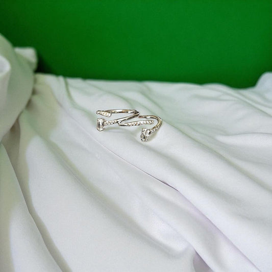 Elegant Solitaire Upside Open Toe ring