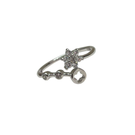 Elegant flower Silver Ring