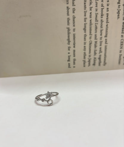 Elegant flower Silver Ring