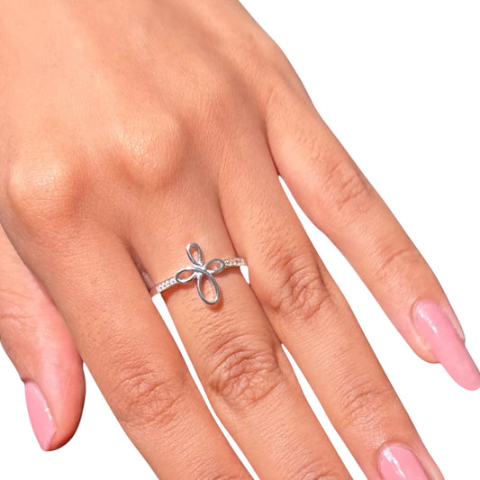 Embrace Petal Silver Ring