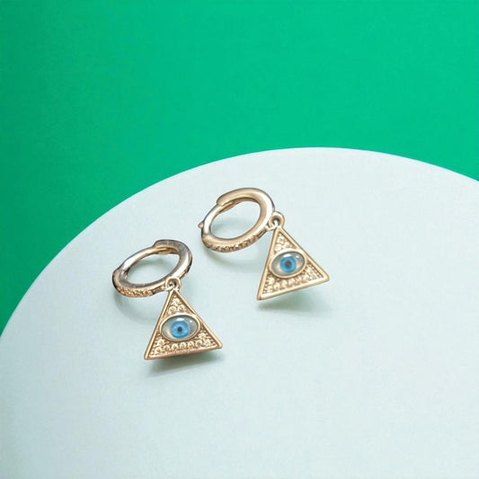 Evil Eye Zircon Silver Drop Earring