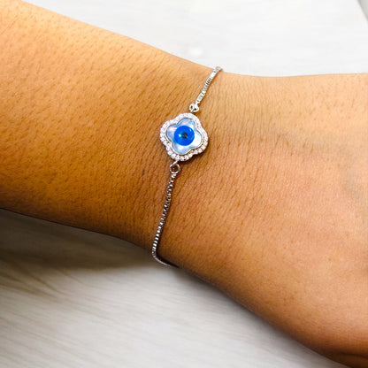 Evil eye flower bracelet
