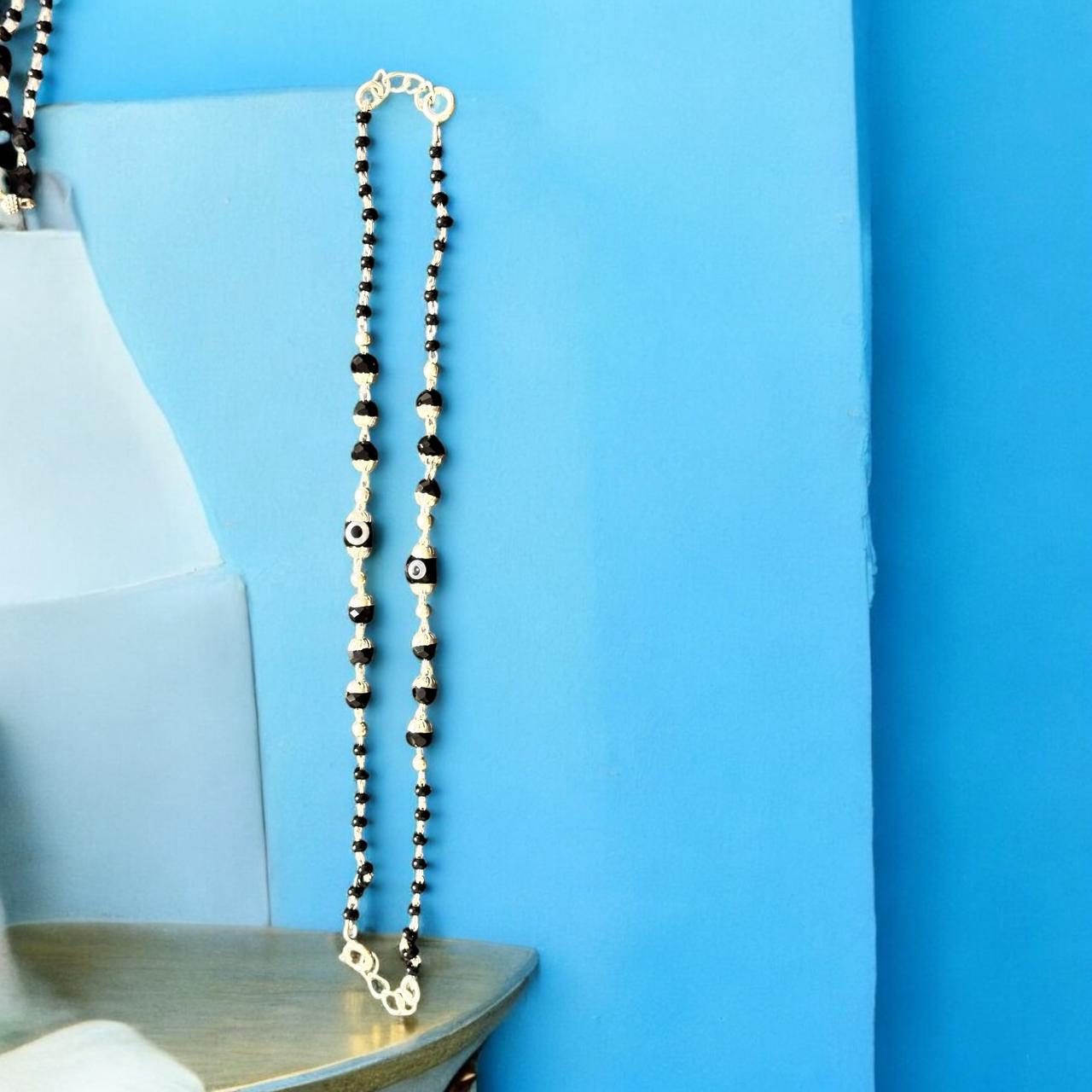 Evil eye kids silver nazaria in black colour