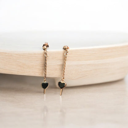 Stick drop with chain Earring