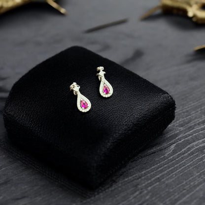 Tear drop Ruby Necklace Set