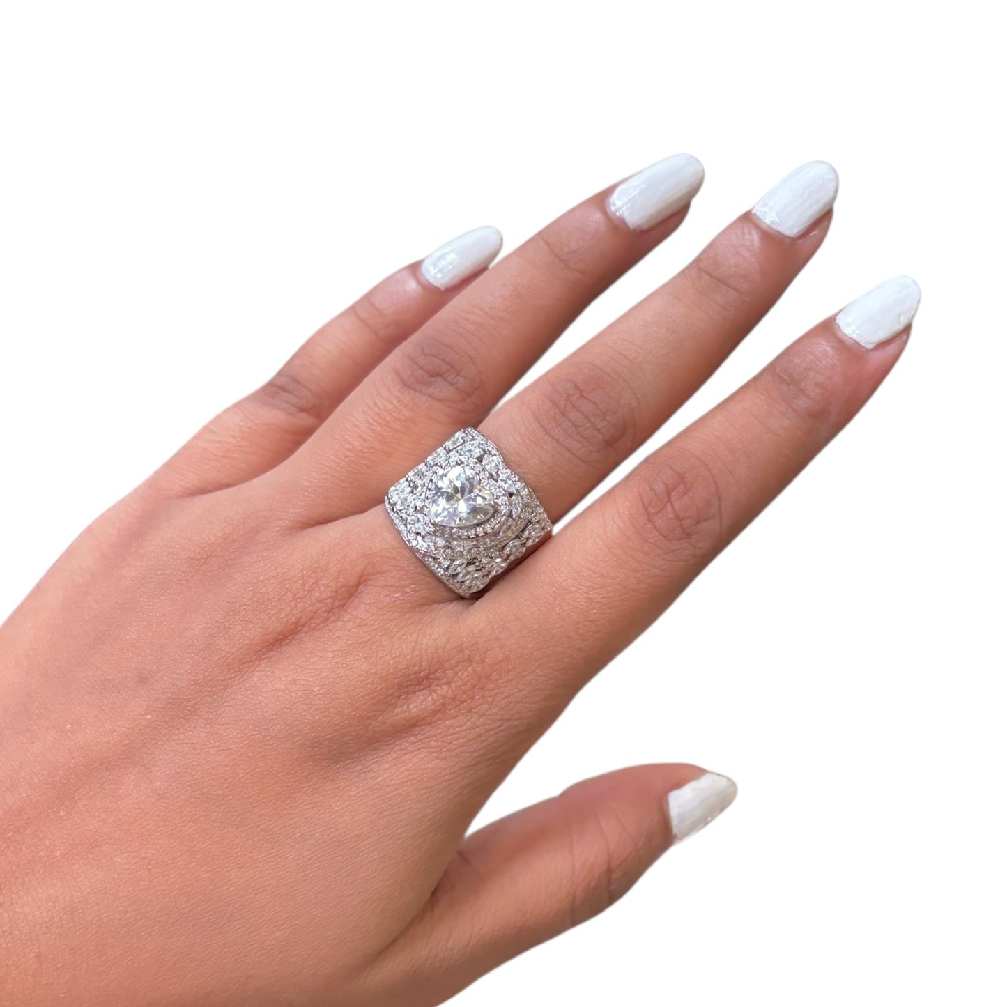 Royal Heart Solitaire Silver Ring