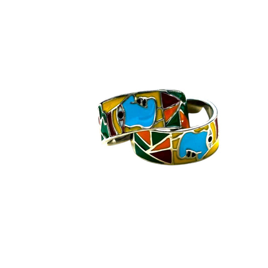 Face graffiti enamel toe ring
