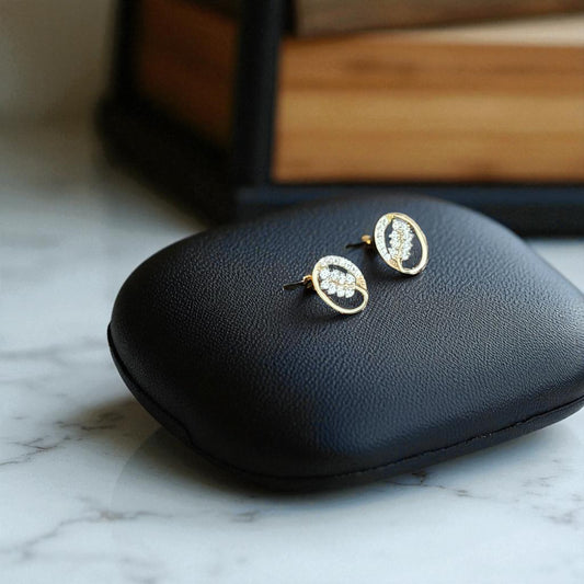 Floral Oval rose gold 925 Earring