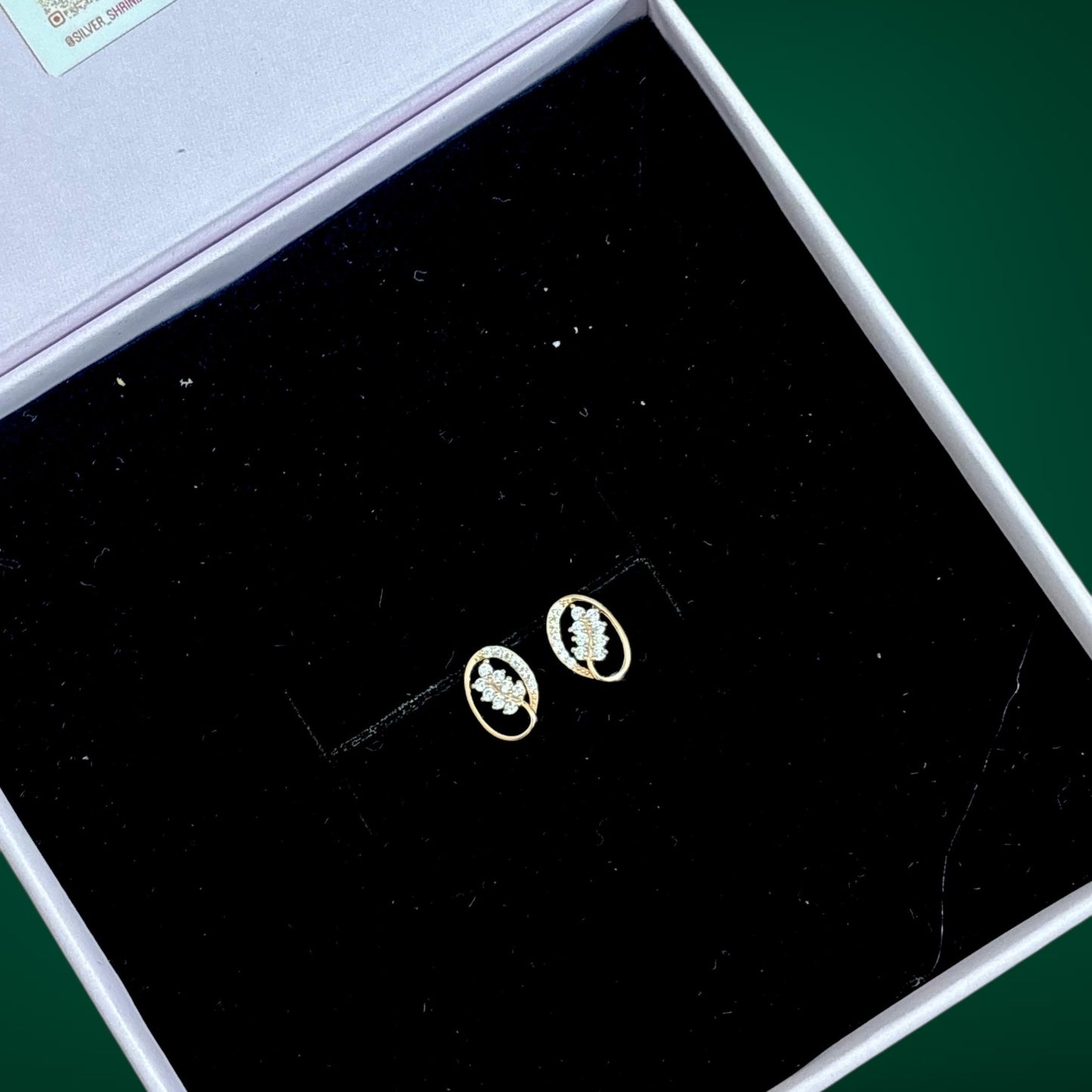 Floral Oval rose gold 925 Earring