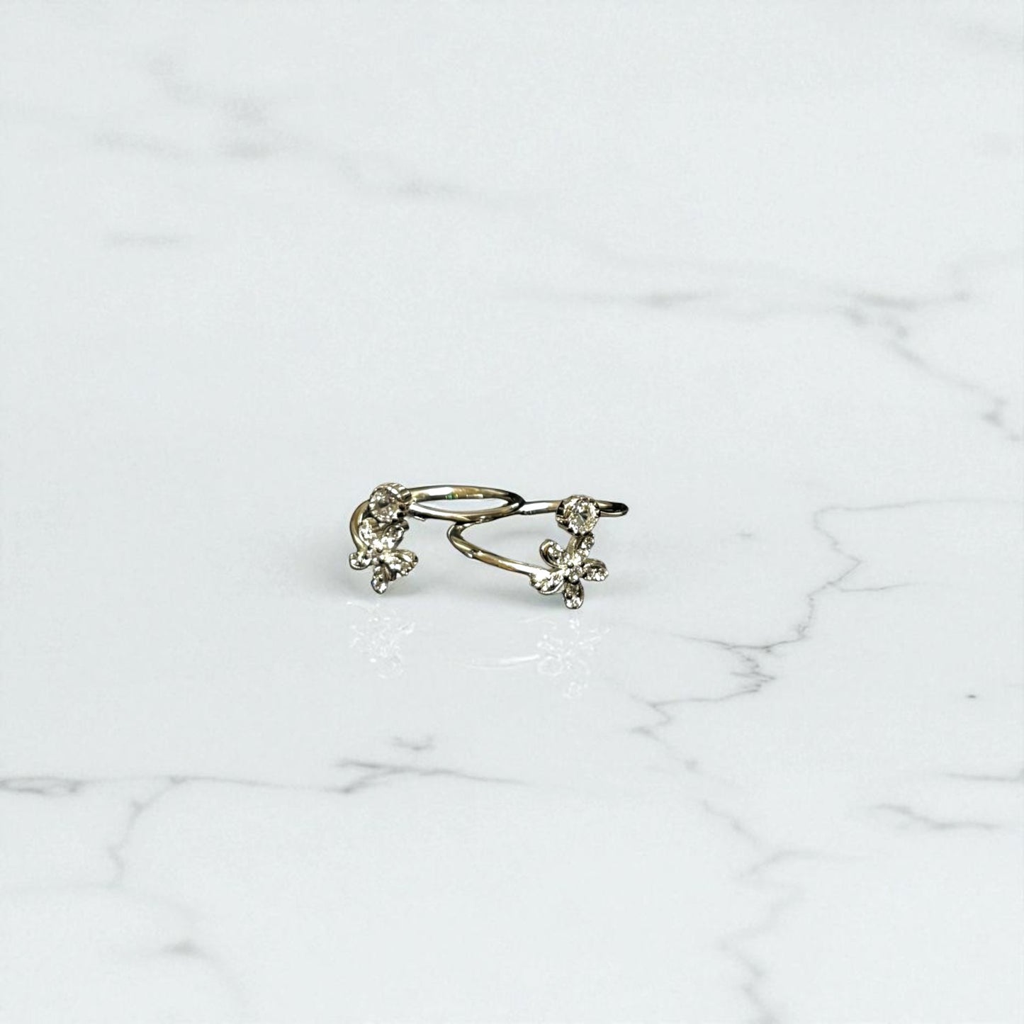 Floral Upside Open 925 Toe ring