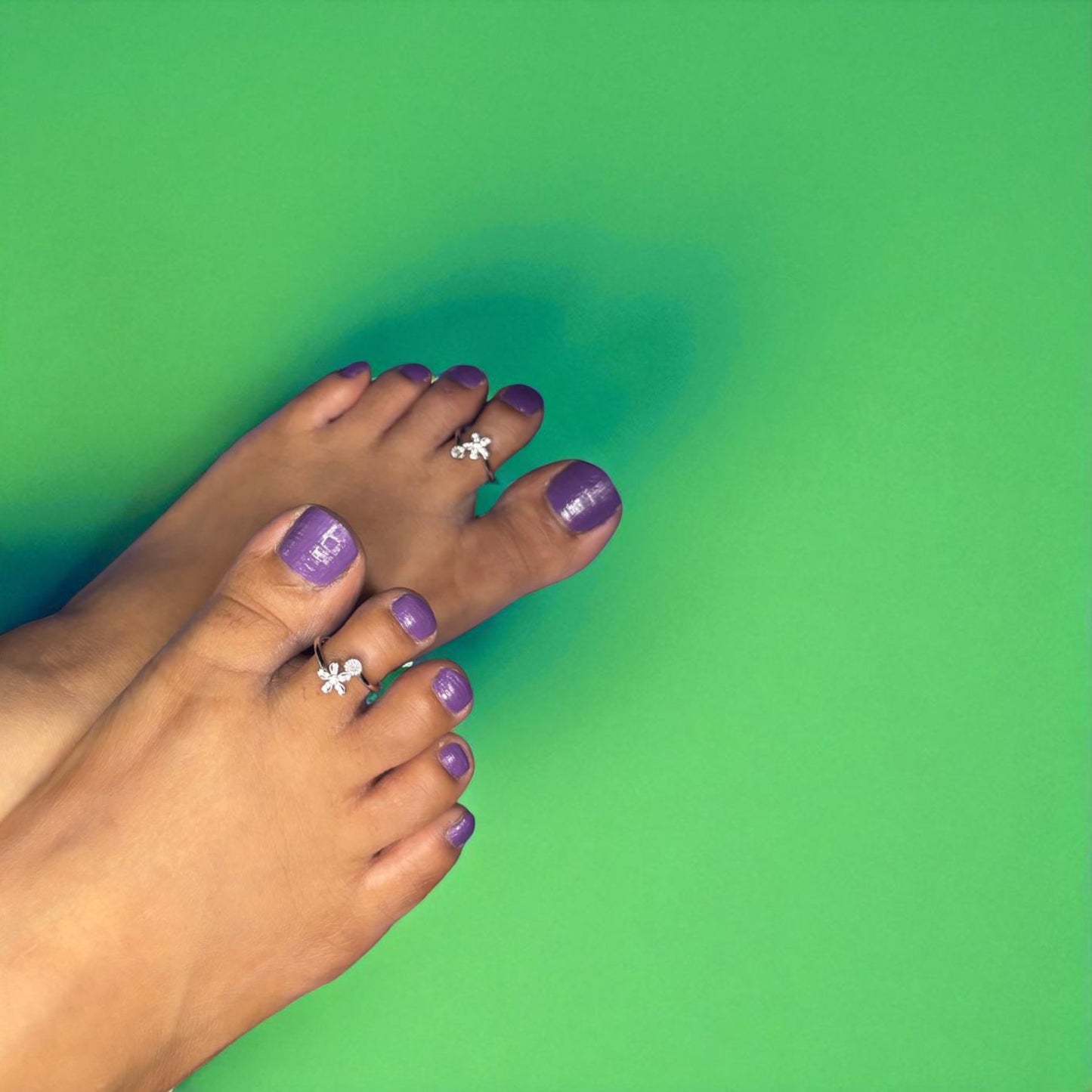 Floral Upside Open 925 Toe ring