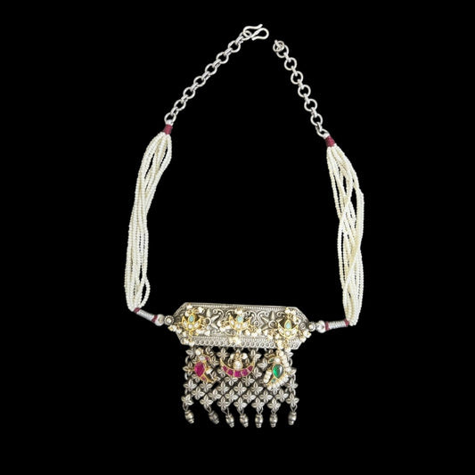 Handmade Fusion Choker Silver Necklace