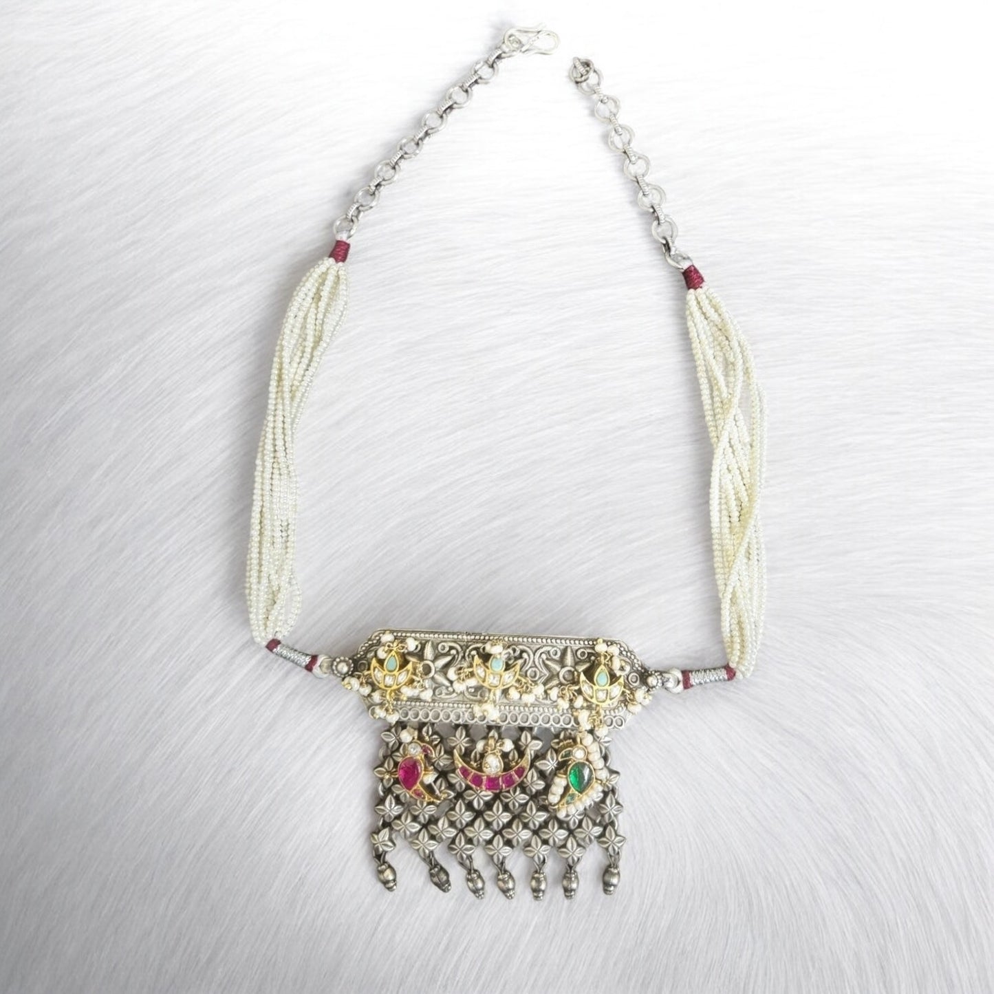 Handmade Fusion Choker Silver Necklace