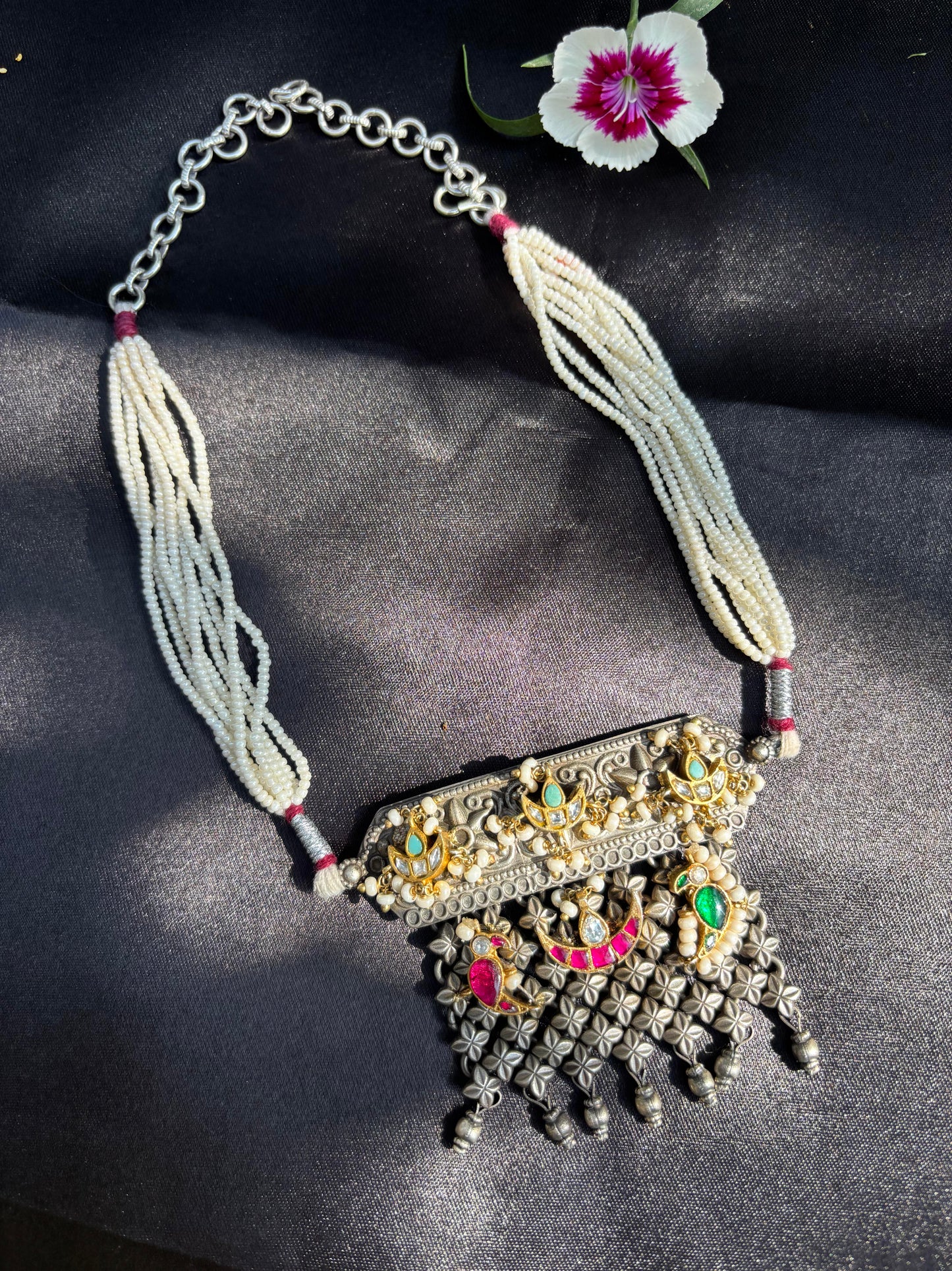 Handmade Fusion Choker Silver Necklace