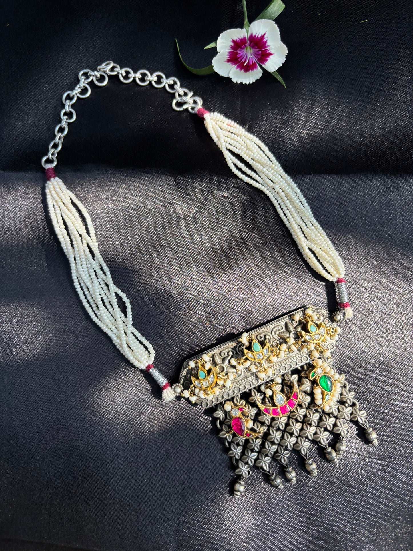 Handmade Fusion Choker Silver Necklace