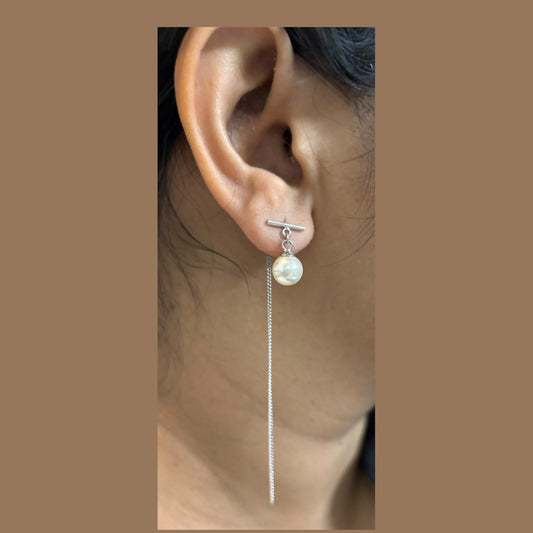 Hanging pearl drop 925 silver Earring