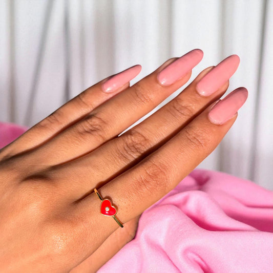 Heart Enamel 925 proposal ring