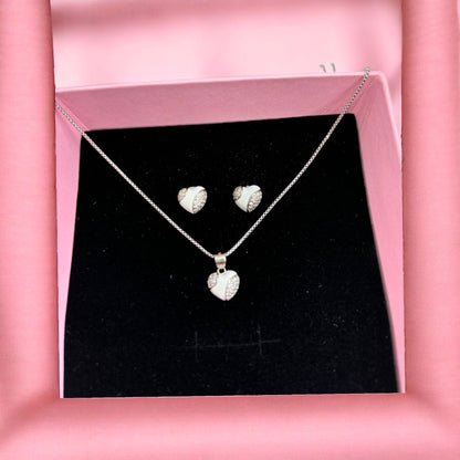 Heart Enamel Pendant set