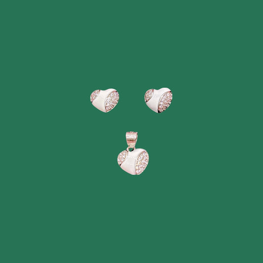 Heart Enamel Pendant set