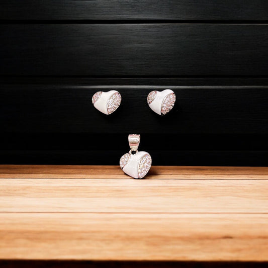 Heart Enamel Pendant set