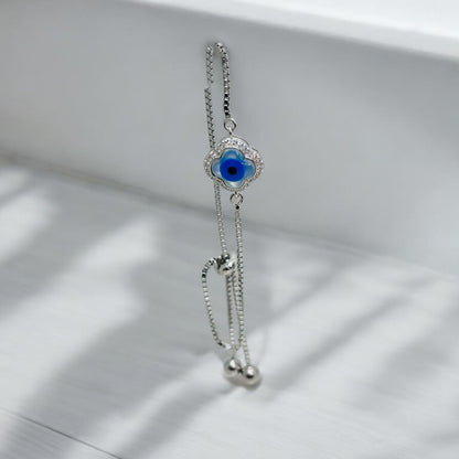 Evil eye flower bracelet