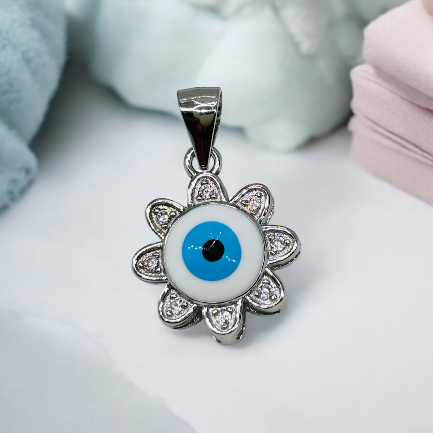 Evil eye sun pendant