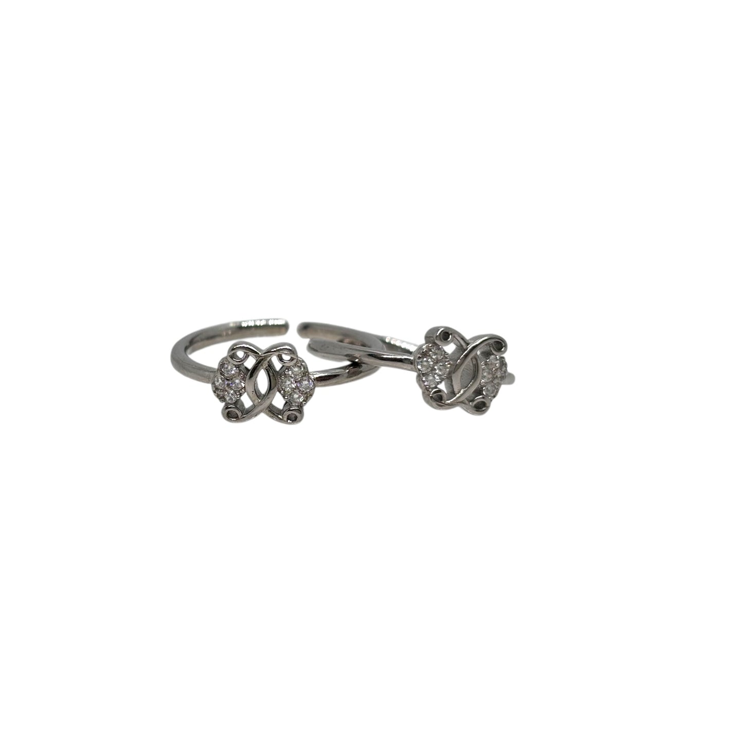 Butterfly silver toe ring