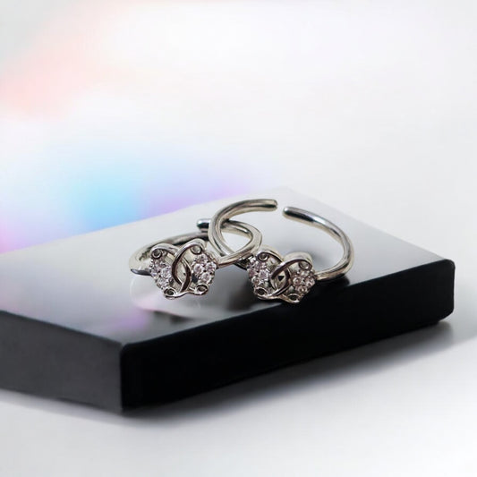 Butterfly silver toe ring