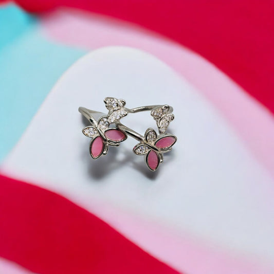Butterfly MOP front open toe ring