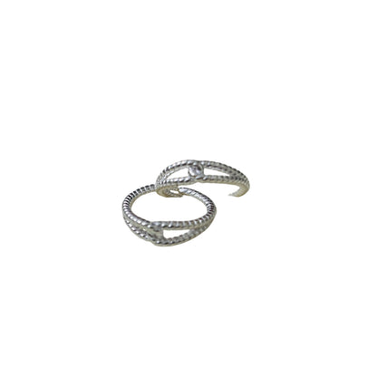 Fine silver beaded toe ring