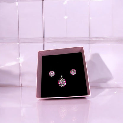 Floral Ruby pendant set