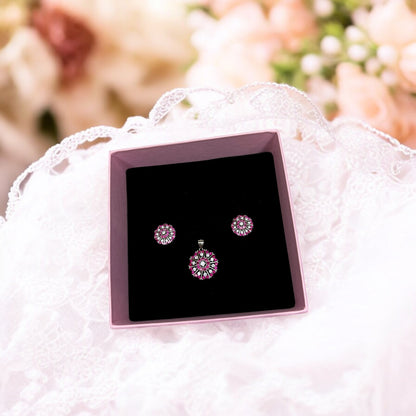 Floral Ruby pendant set