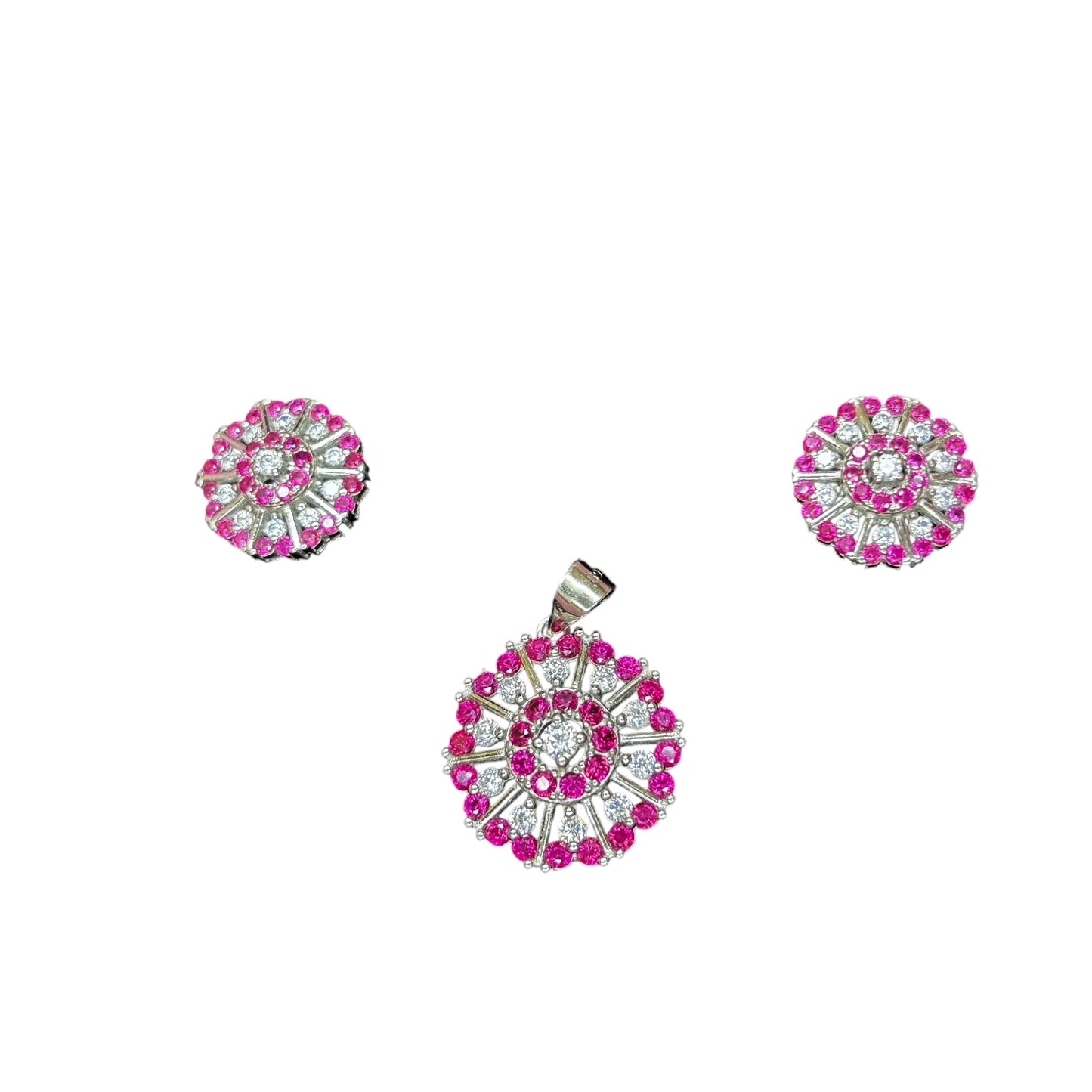 Floral Ruby pendant set